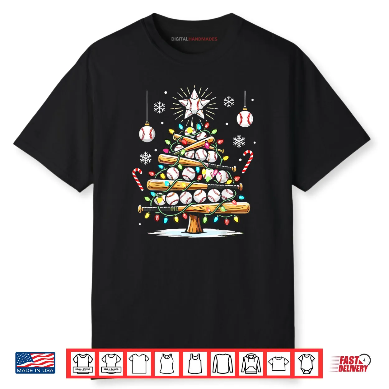 Baseball Christmas Tree Lights Shirt Baseball Christmas Tree Lights Shirt