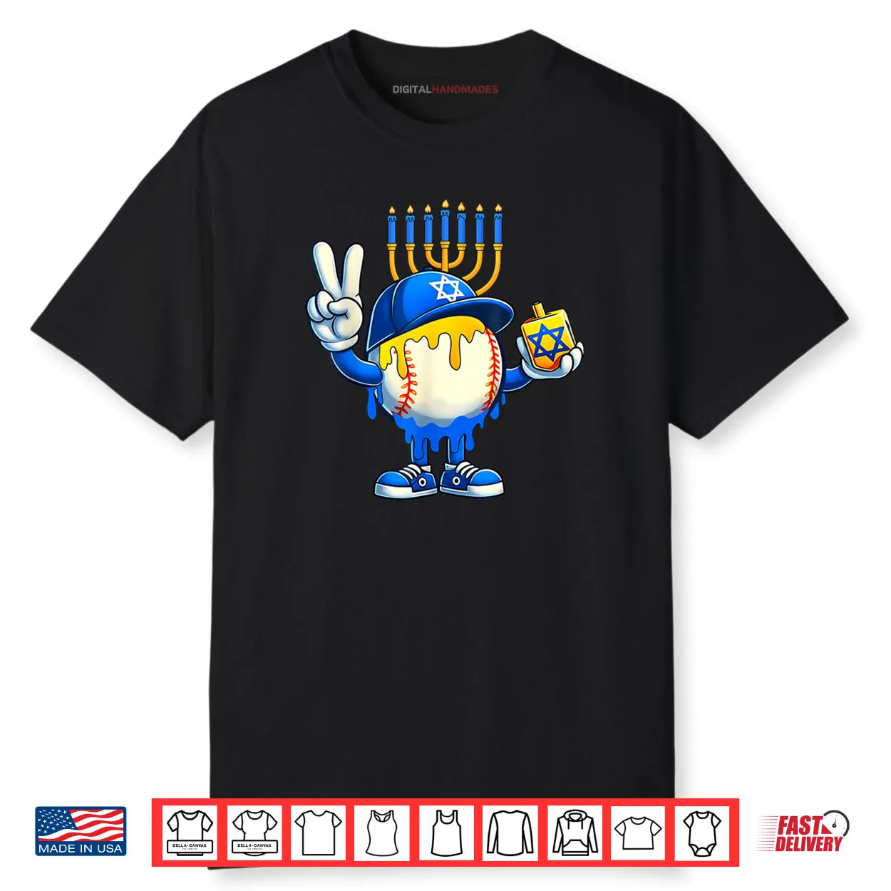 Baseball Ice Cream Drip Dreidel Happy Hanukkah Shirt Baseball Ice Cream Drip Dreidel Happy Hanukkah Shirt