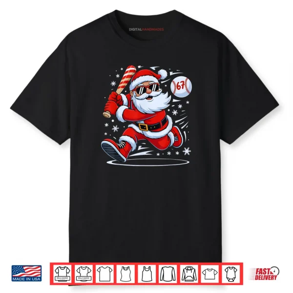 Baseball Santa 67 Christmas Xmas Pajamas Shirt