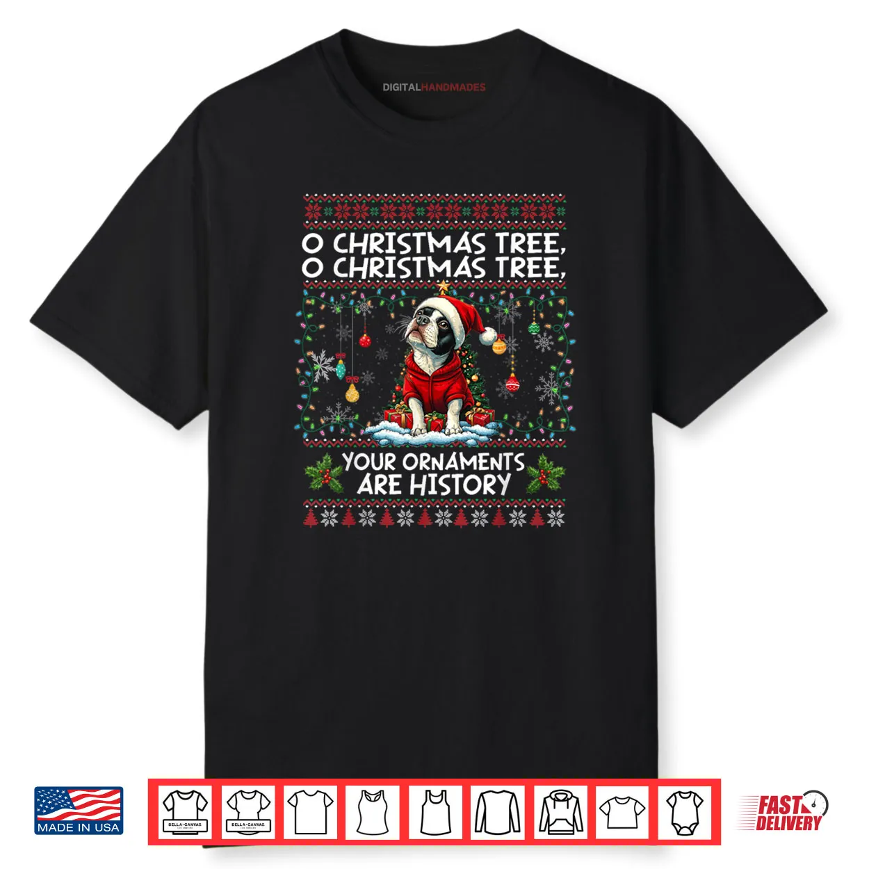 Boston Terrier Christmas Tree Decorations Dog Lover Xmas Shirt Boston Terrier Christmas Tree Decorations Dog Lover Xmas Shirt