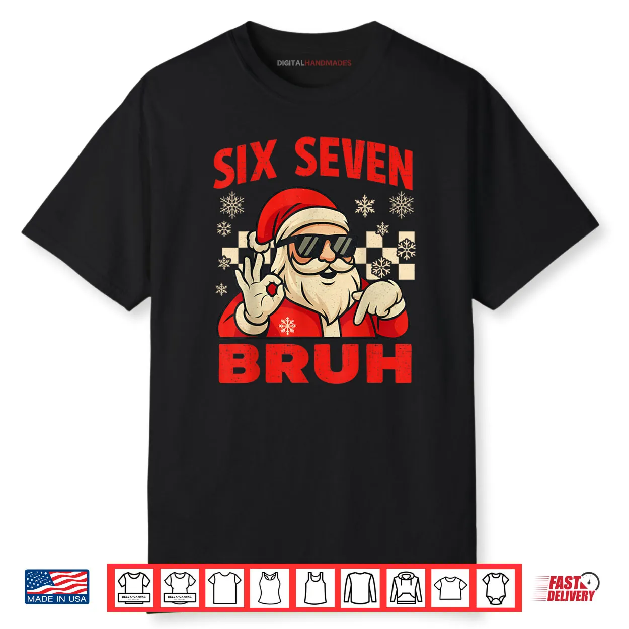 Bruh 6 7 Santa Christmas Checkered 67 Xmas Shirt Bruh 6 7 Santa Christmas Checkered 67 Xmas Shirt