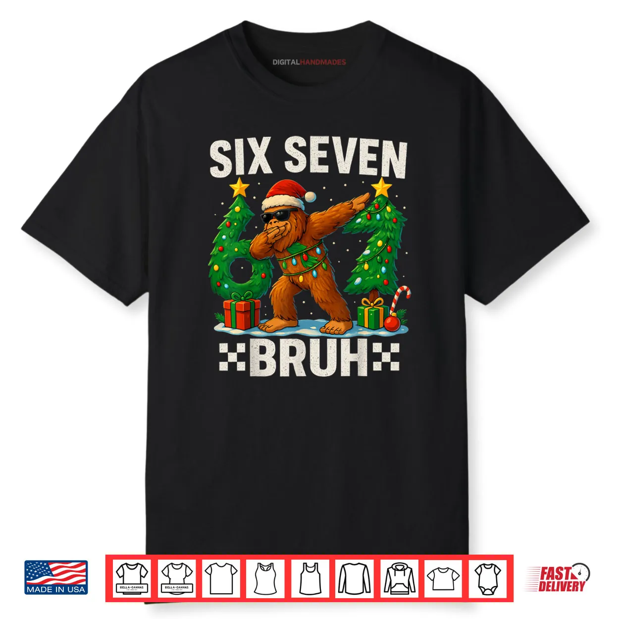 Bruh 67 Six Seven Santa Bigfoot Dabbing Christmas Shirt Bruh 67 Six Seven Santa Bigfoot Dabbing Christmas Shirt