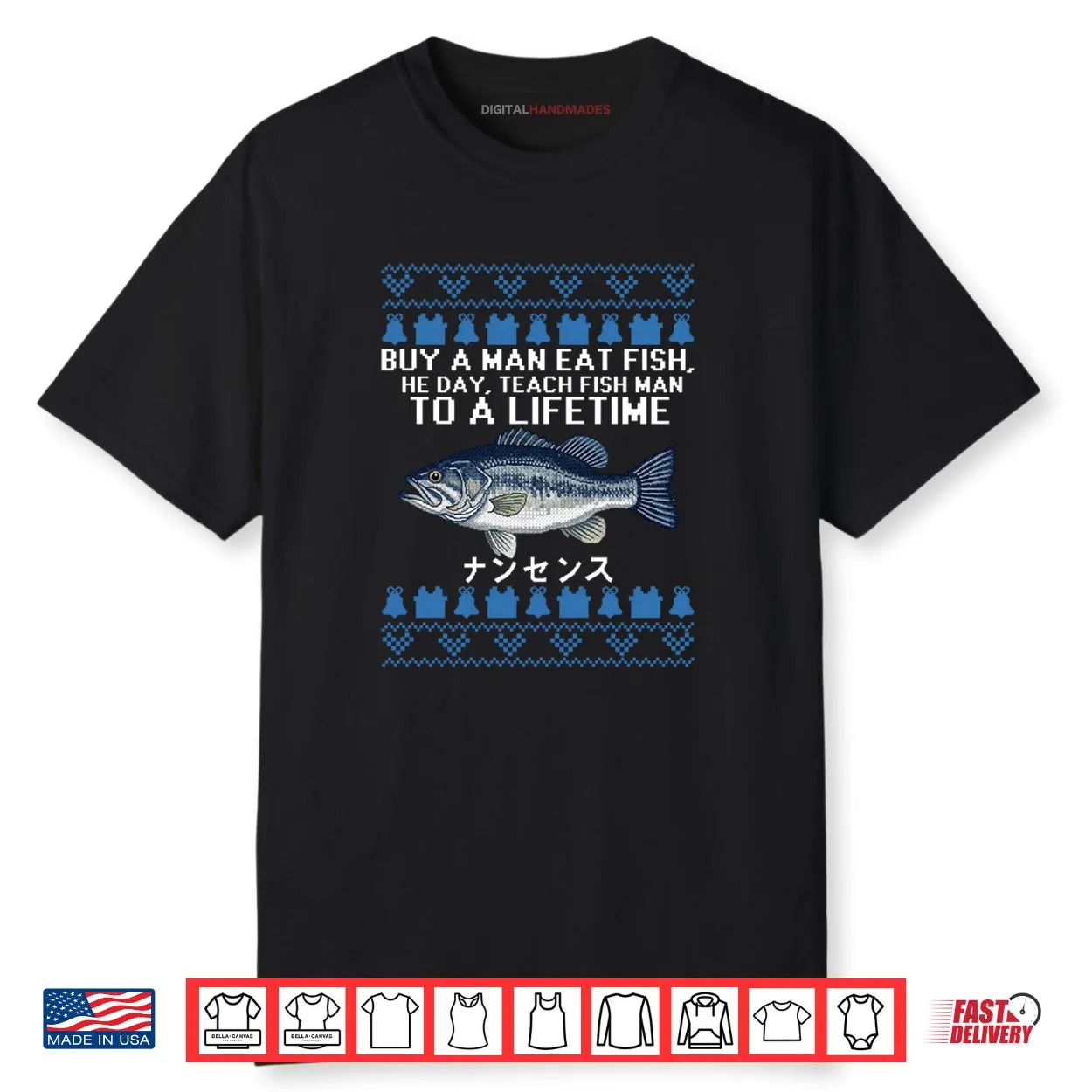 Buy a Man Eat Fish Funny Ugly Christmas Shirt Buy a Man Eat Fish Funny Ugly Christmas Shirt