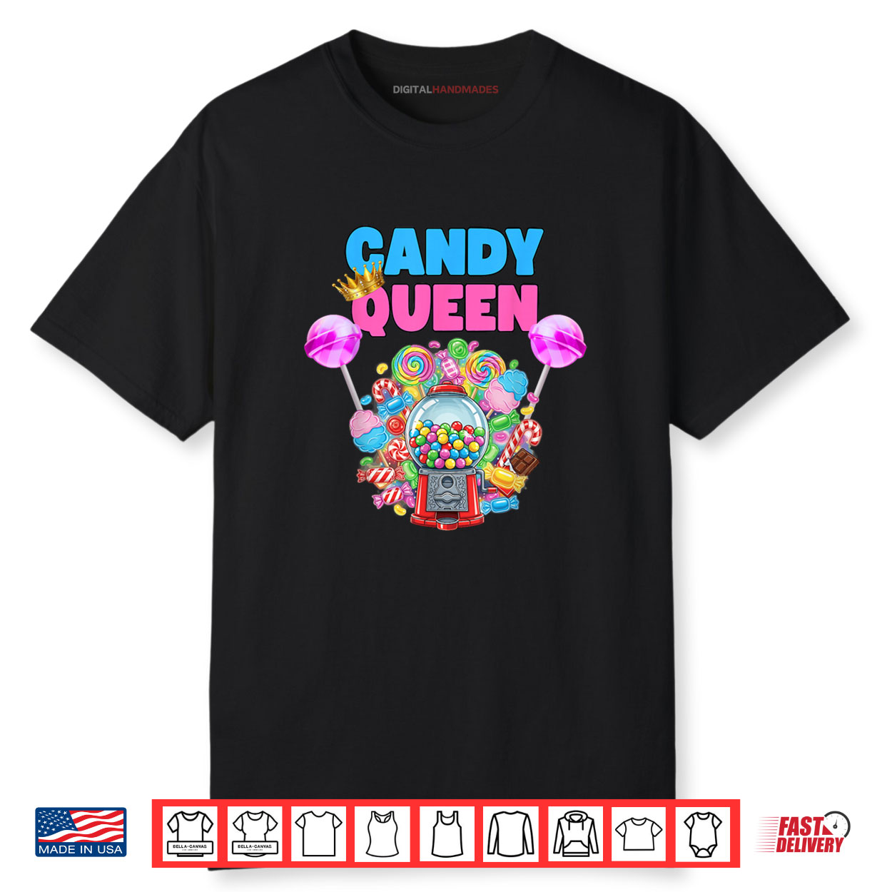 Candy Queen Lollipop Candy Lover Humor Shirt Candy Queen Lollipop Candy Lover Humor Shirt
