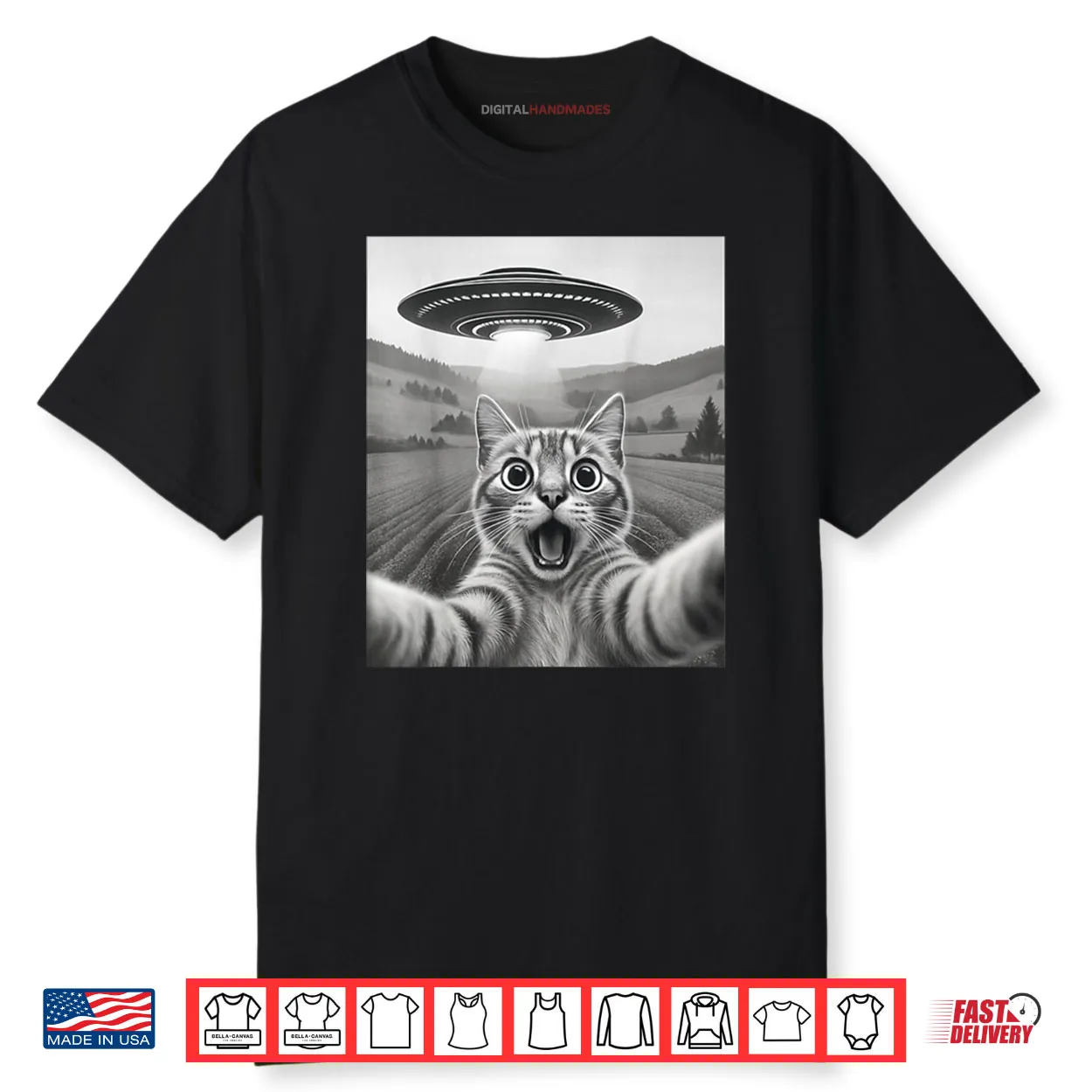 Cat Selfie with Alien UFO Shirt Cat Selfie with Alien UFO Shirt