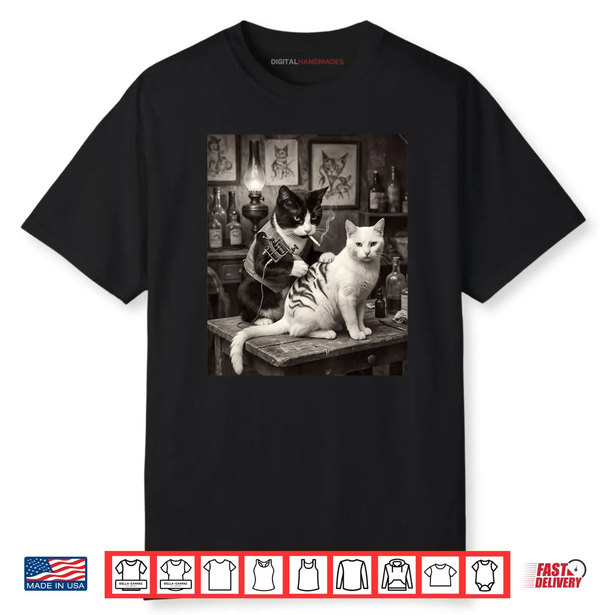 Cat Smoking Tattoo Vintage Inked Kitty Artist Meme Shirt Cat Smoking Tattoo Vintage Inked Kitty Artist Meme Shirt