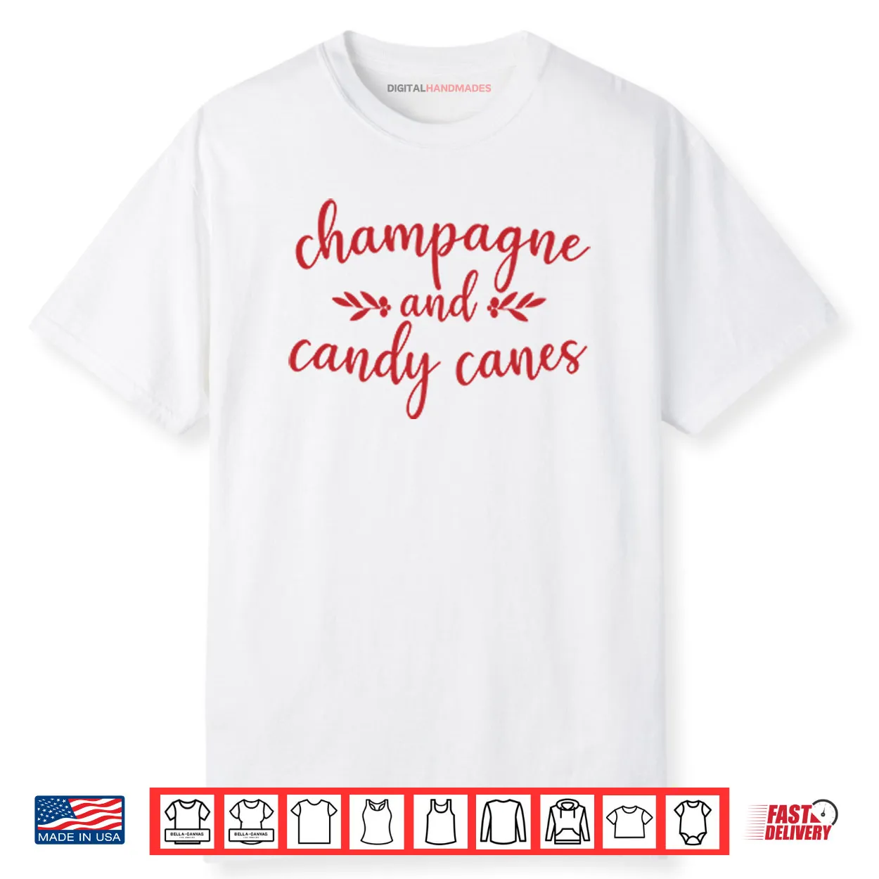 Champagne And Candy Canes Christmas Shirt Champagne And Candy Canes Christmas Shirt