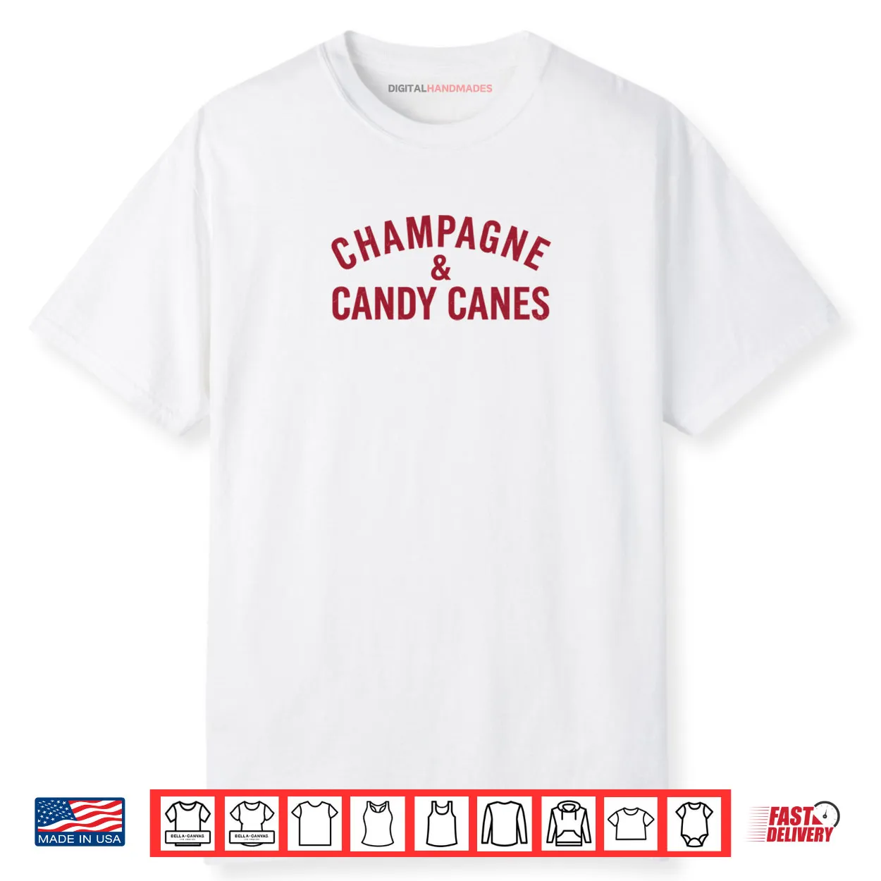 Champagne and Candy Canes Funny Christmas Holiday Xmas Shirt Champagne and Candy Canes Funny Christmas Holiday Xmas Shirt