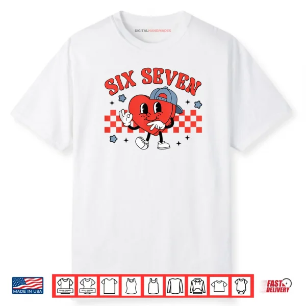 Checkered Six Seven Cool Hearts 67 Valentines Day Shirt