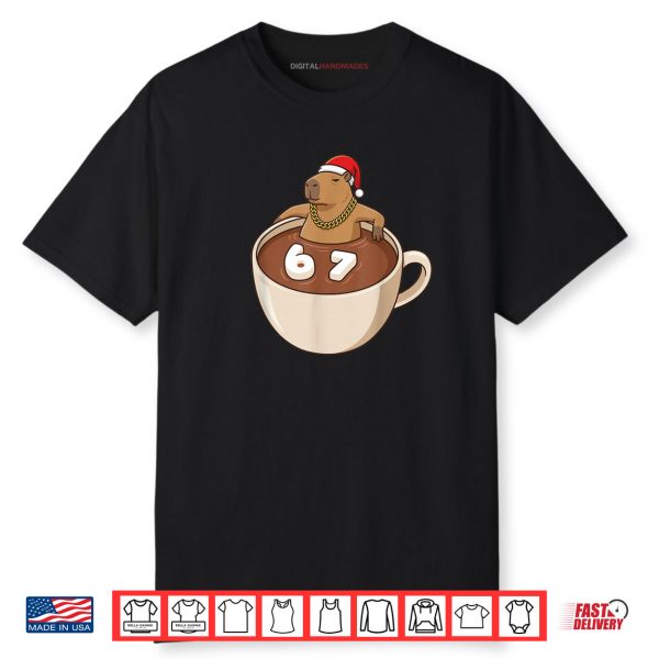 Chill Capybara Christmas Hot Cocoa 67 Marshmallow Six Seven Shirt