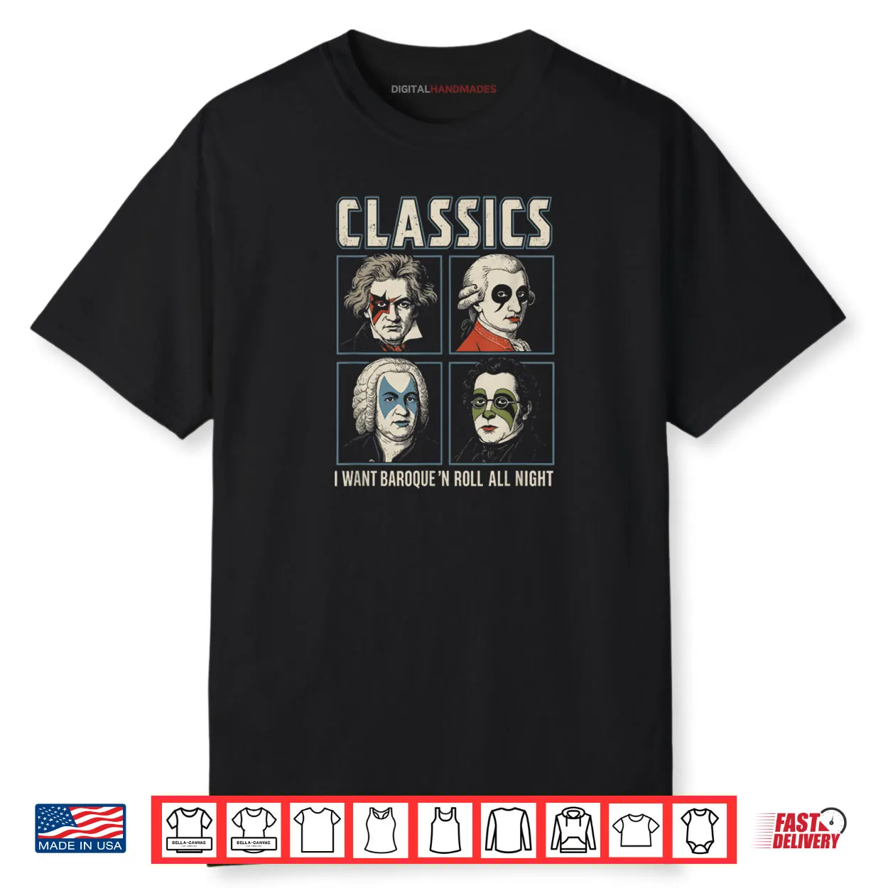 Classics Band Tour Classical Music Composer Rock Tour Shirt Classics Band Tour Classical Music Composer Rock Tour Shirt