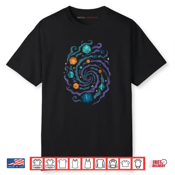 Cosmic Dice Spiral Tabletop RPG Shirt