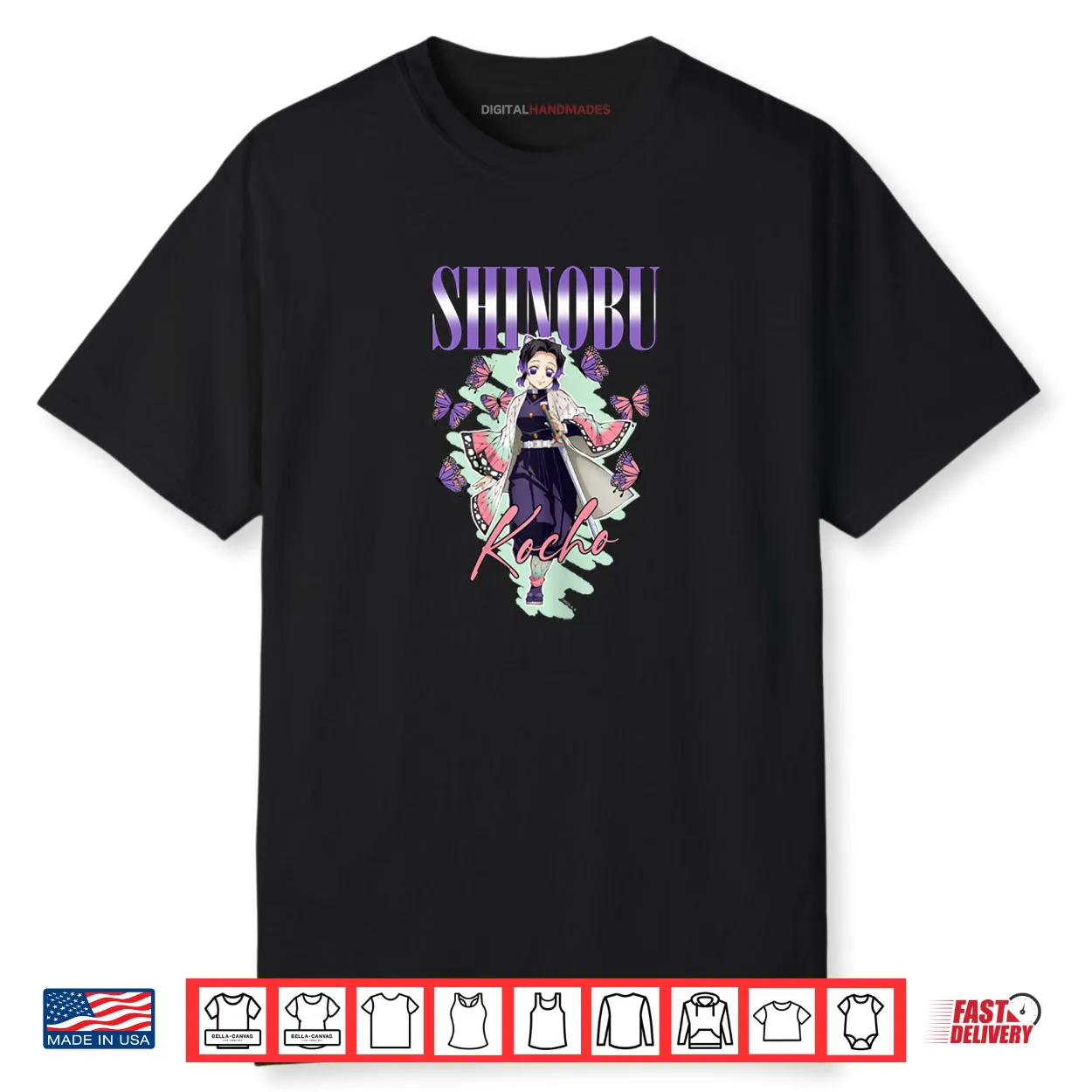 Demon Slayer Kimetsu no Yaiba Shinobu Kocho Swift Butterfly Shirt Demon Slayer Kimetsu no Yaiba Shinobu Kocho Swift Butterfly Shirt