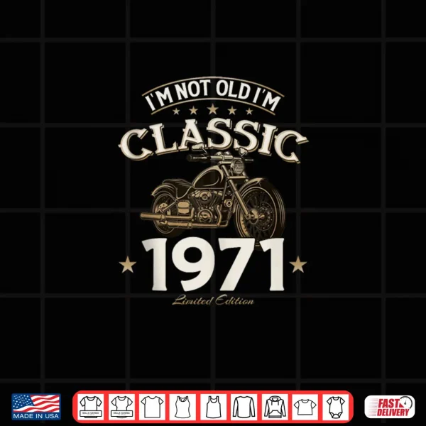 Design 55th Birthday Man Gift Motorcycle Motorcyclist Biker 1971 Shirt