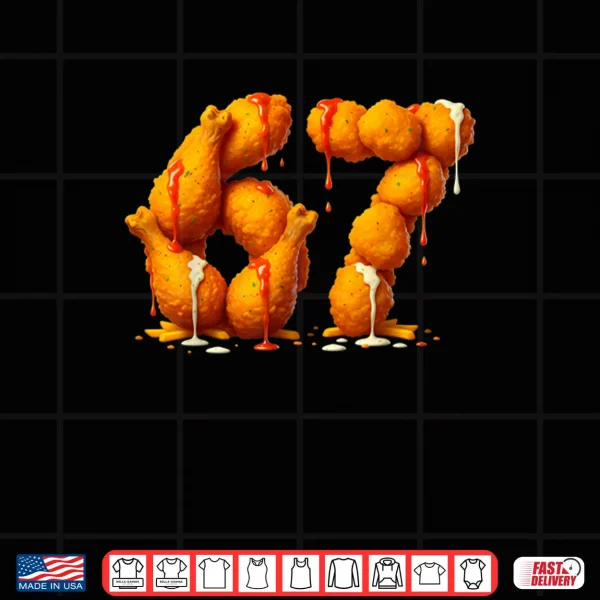 Design 6 7 Meme Fried Chicken 67 Pajamas Kids Six Seven Boys 67 Pjs Shirt