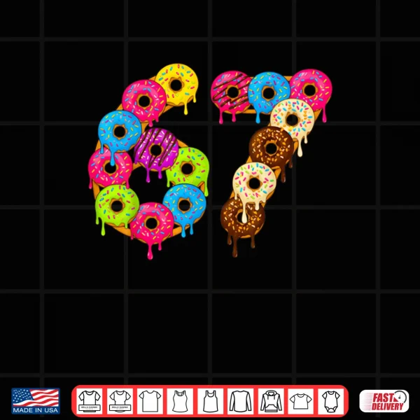Design 6 7 Meme Matching Love Donuts 67 Pajamas Shirt