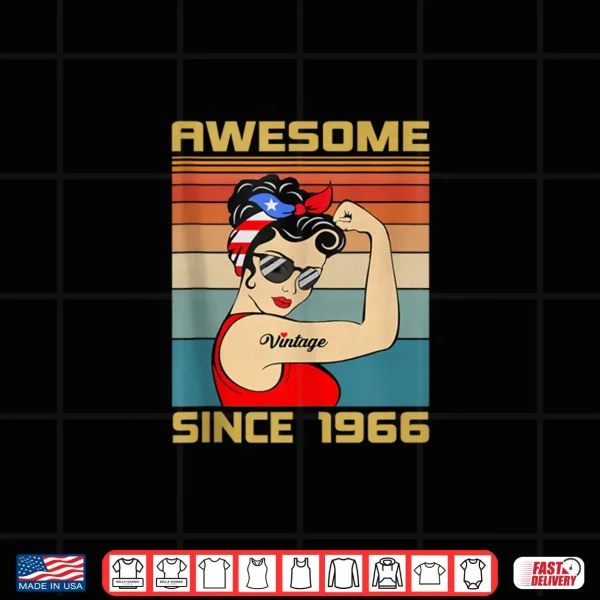 Design 60th Birthday Gift 60 Years Old Retro Vintage 1966 Shirt