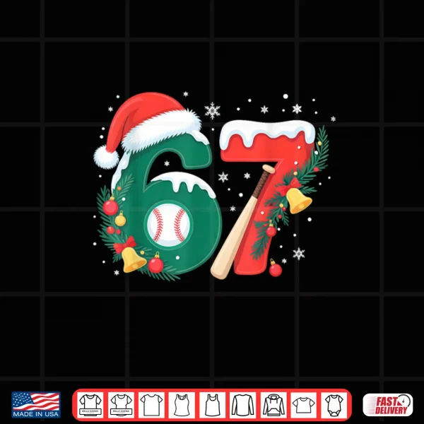 Design 67 Christmas Baseball 6 7 Meme Boys Six Seven Christmas Shirt