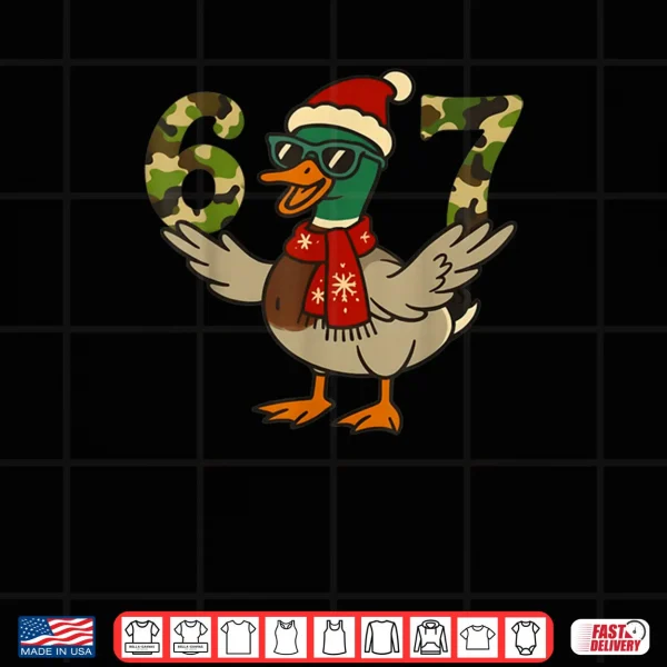 Design 67 Mallard Duck Christmas 6 7 Meme Camo Hunting Shirt