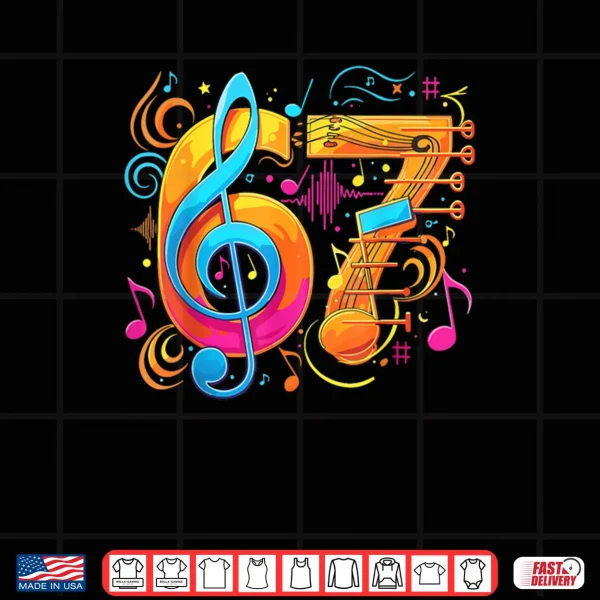 Design 67 Meme Funny Music Notes Six Seven Shirt