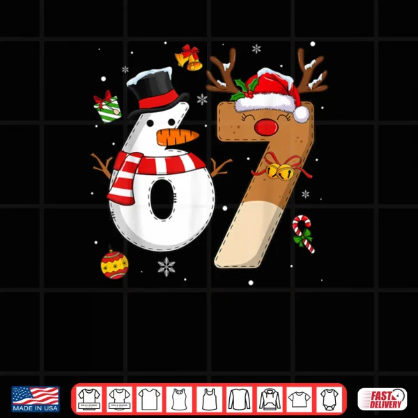 Design 67 Six Seven Funny Christmas 6 7 Meme Shirt