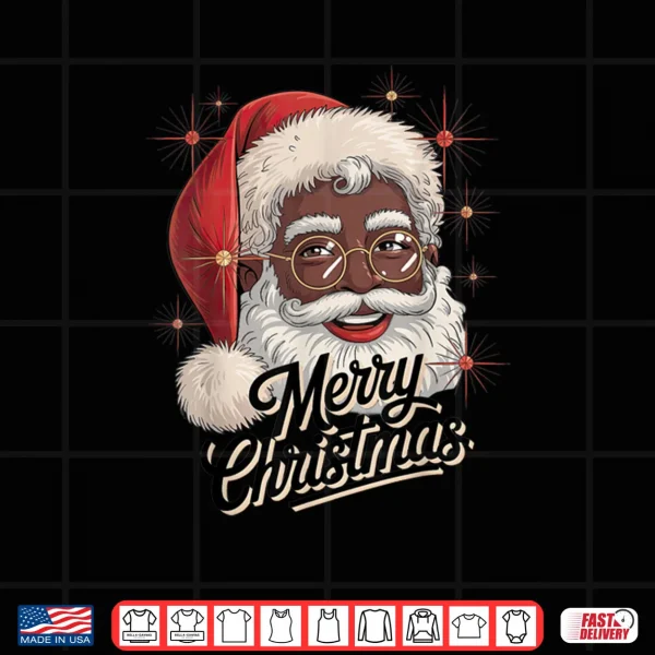 Design African American Santa Christmas Black Xmas Shirt