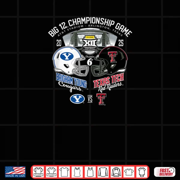 BYU vs Texas Tech Big 12 Champsionship 2025 Football Shirt 4 Design BYU vs Texas Tech Big 12 Champsionship 2025 Football Shirt