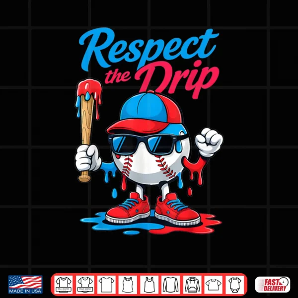 Design Baseball Life Style 101 Apparel Youth Drip Baseball Shirt 1