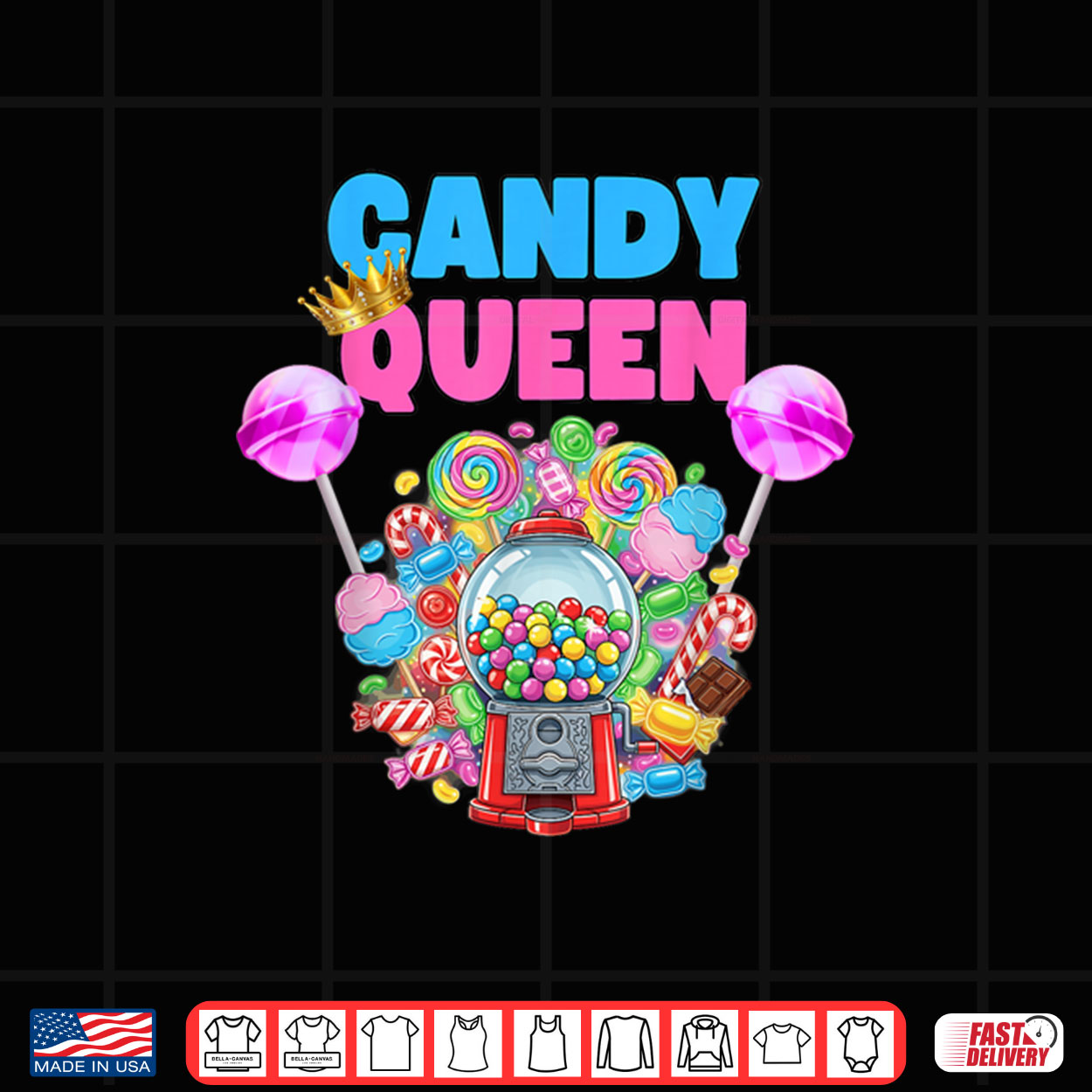 Candy Queen Lollipop Candy Lover Humor Shirt Candy Queen Lollipop Candy Lover Humor Shirt