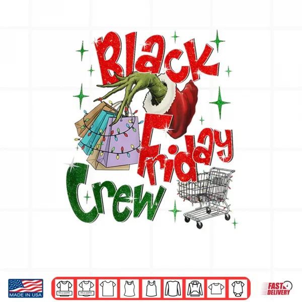 Design Christmas Black Shopping Family Friday Shopping Crew Shirt
