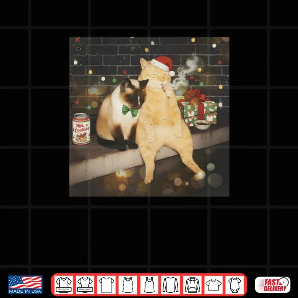 Christmas Smoking Cat Funny Candy Cane Cat Santa Meme Animal Shirt 4 Design Christmas Smoking Cat Funny Candy Cane Cat Santa Meme Animal Shirt