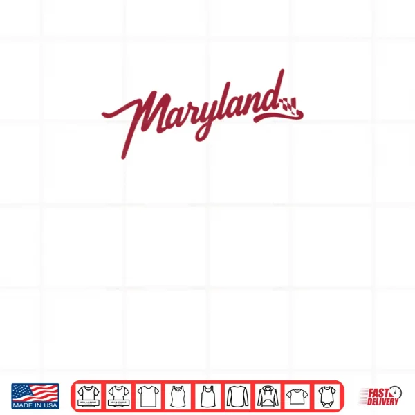 Classic Maryland Flag Script Shirt 3 Design Classic Maryland Flag Script Shirt