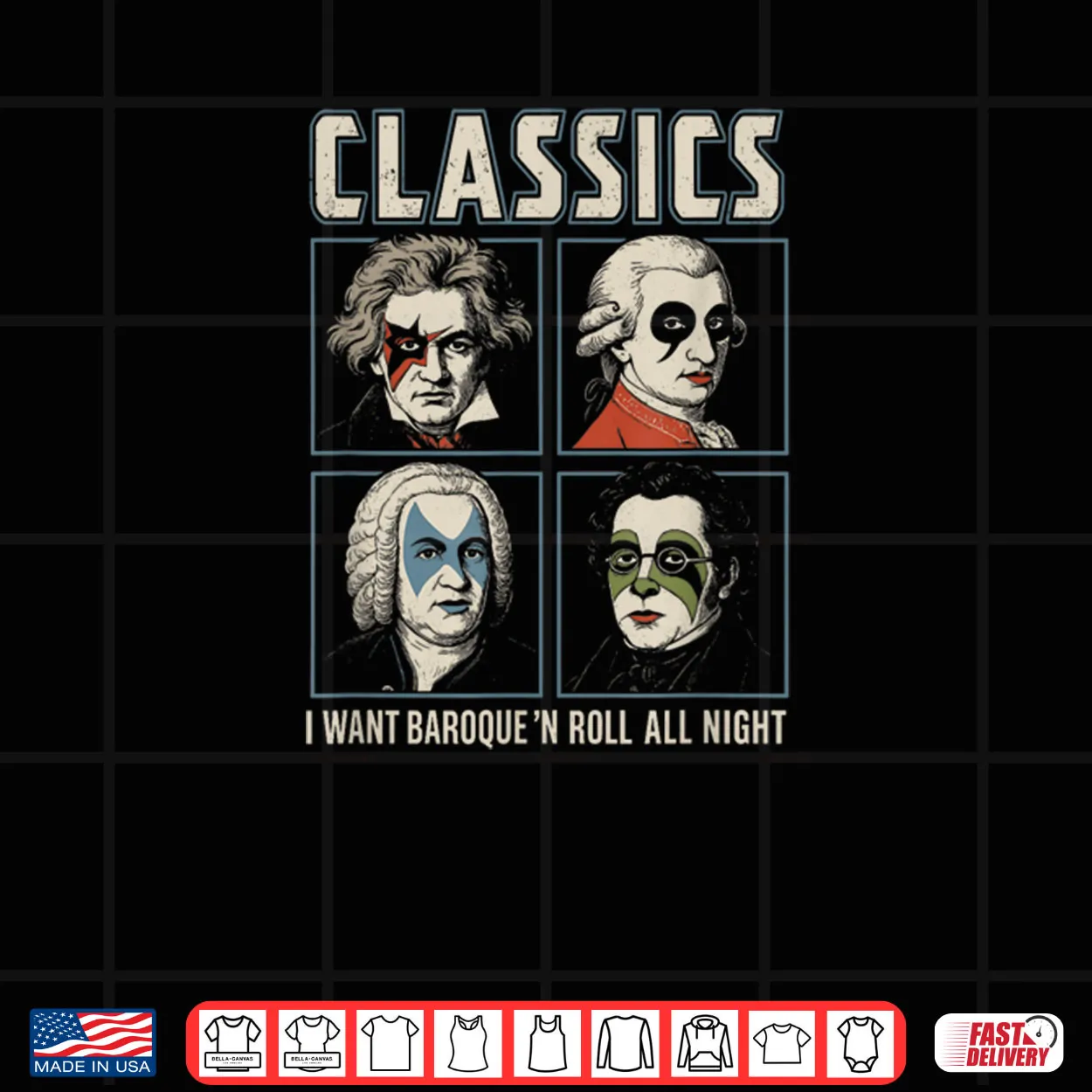 Classics Band Tour Classical Music Composer Rock Tour Shirt Classics Band Tour Classical Music Composer Rock Tour Shirt