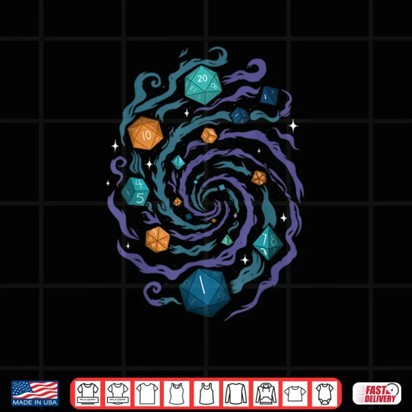 Design Cosmic Dice Spiral Tabletop RPG Shirt