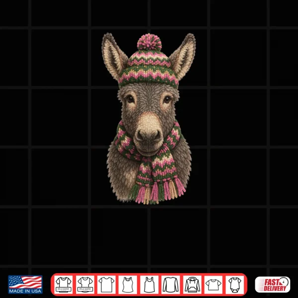 Design Crocheted Donkey Pink Winter Shirt