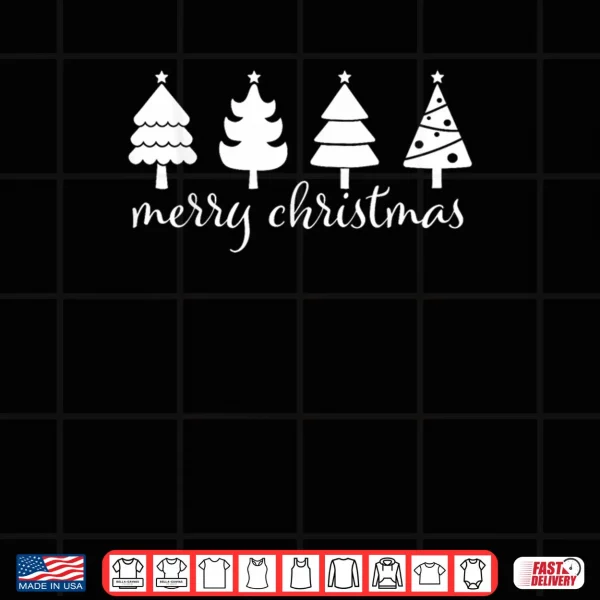 Design Cute Simple Merry Christmas Trees Shirt