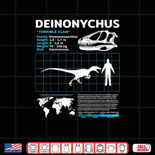 Design Deinonychus Skull Fossil Hunter Shirt