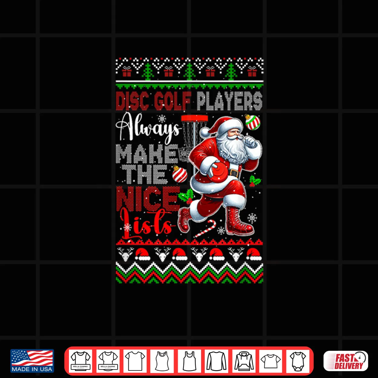 Disc Golf Players Always Make Nice List Christmas Sweater Shirt Disc Golf Players Always Make Nice List Christmas Sweater Shirt