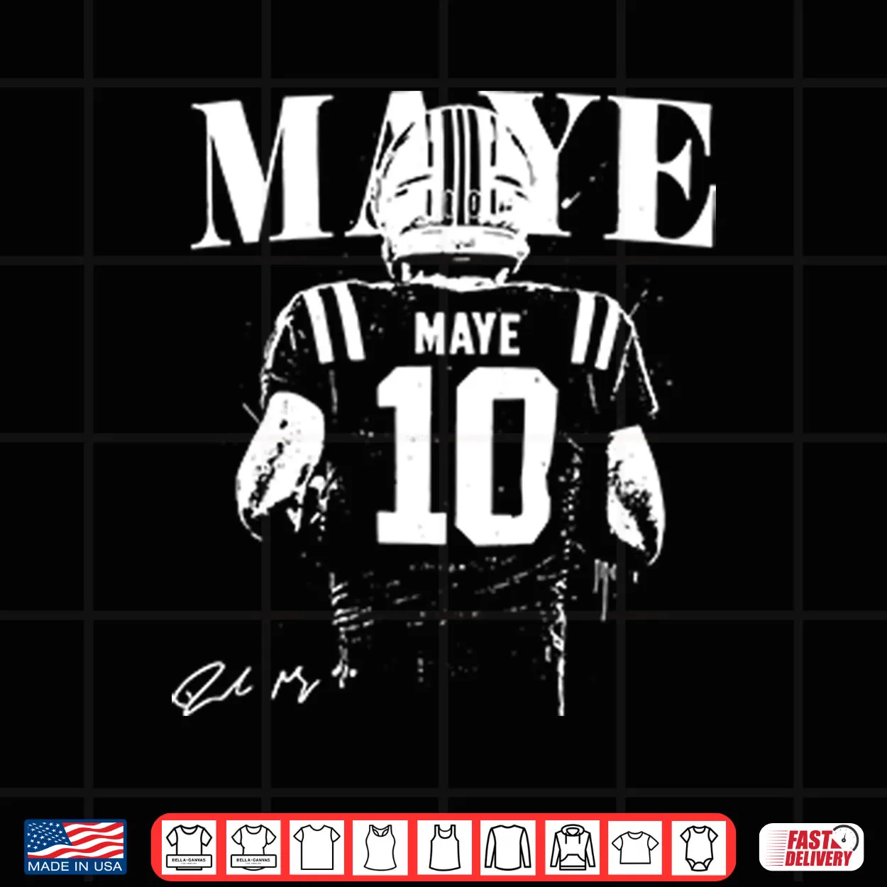 Drake Maye QB Football Shirt Drake Maye QB Football Shirt