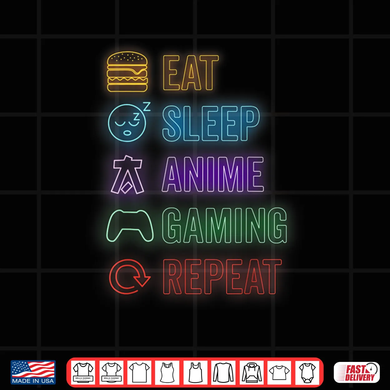 Eat Sleep Anime Gaming Repeat Gamer Anime Shirt Eat Sleep Anime Gaming Repeat Gamer Anime Shirt