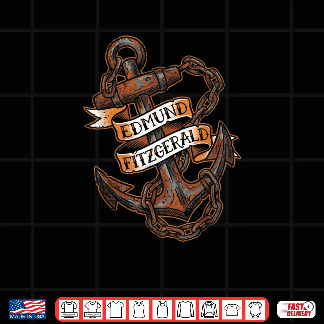 Edmund Fitzgerald Lake Superior Shipwreck Rusty Anchor Shirt Edmund Fitzgerald Lake Superior Shipwreck Rusty Anchor Shirt