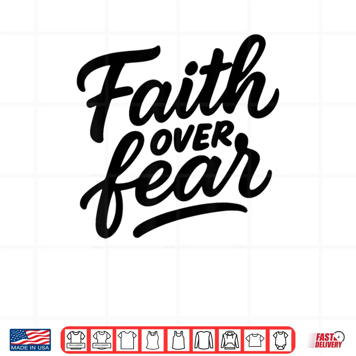 Faith Over Fear Hand Drawn Christian Encouragement Art Shirt Faith Over Fear Hand Drawn Christian Encouragement Art Shirt