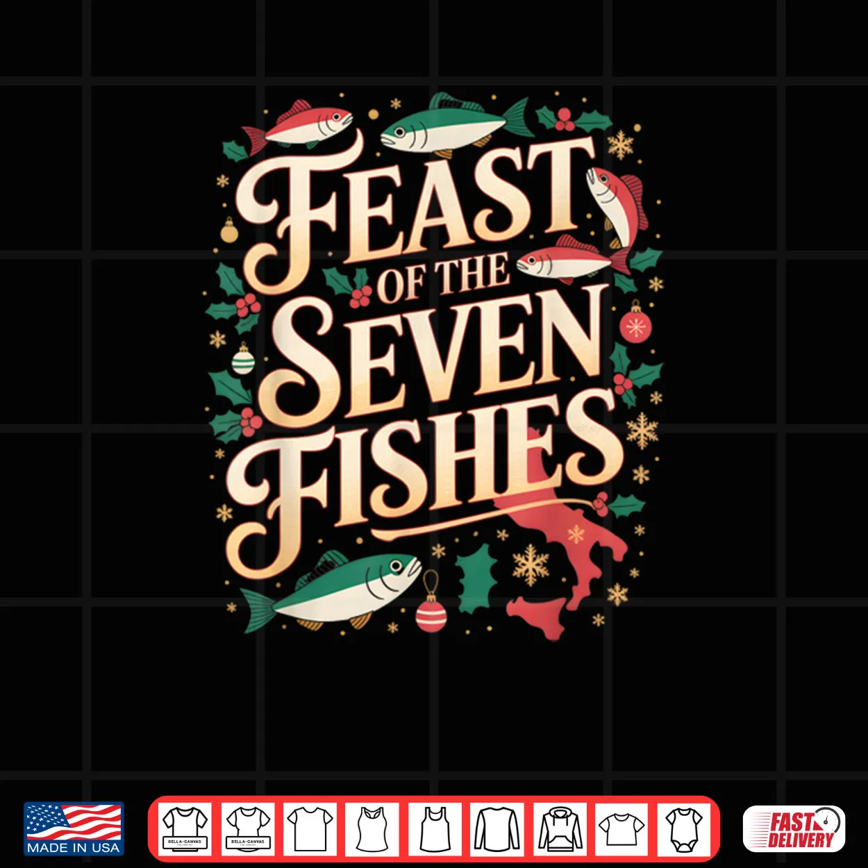 Feast of The Seven Fishes Italy La Vigilia Christmas Eve Shirt Feast of The Seven Fishes Italy La Vigilia Christmas Eve Shirt