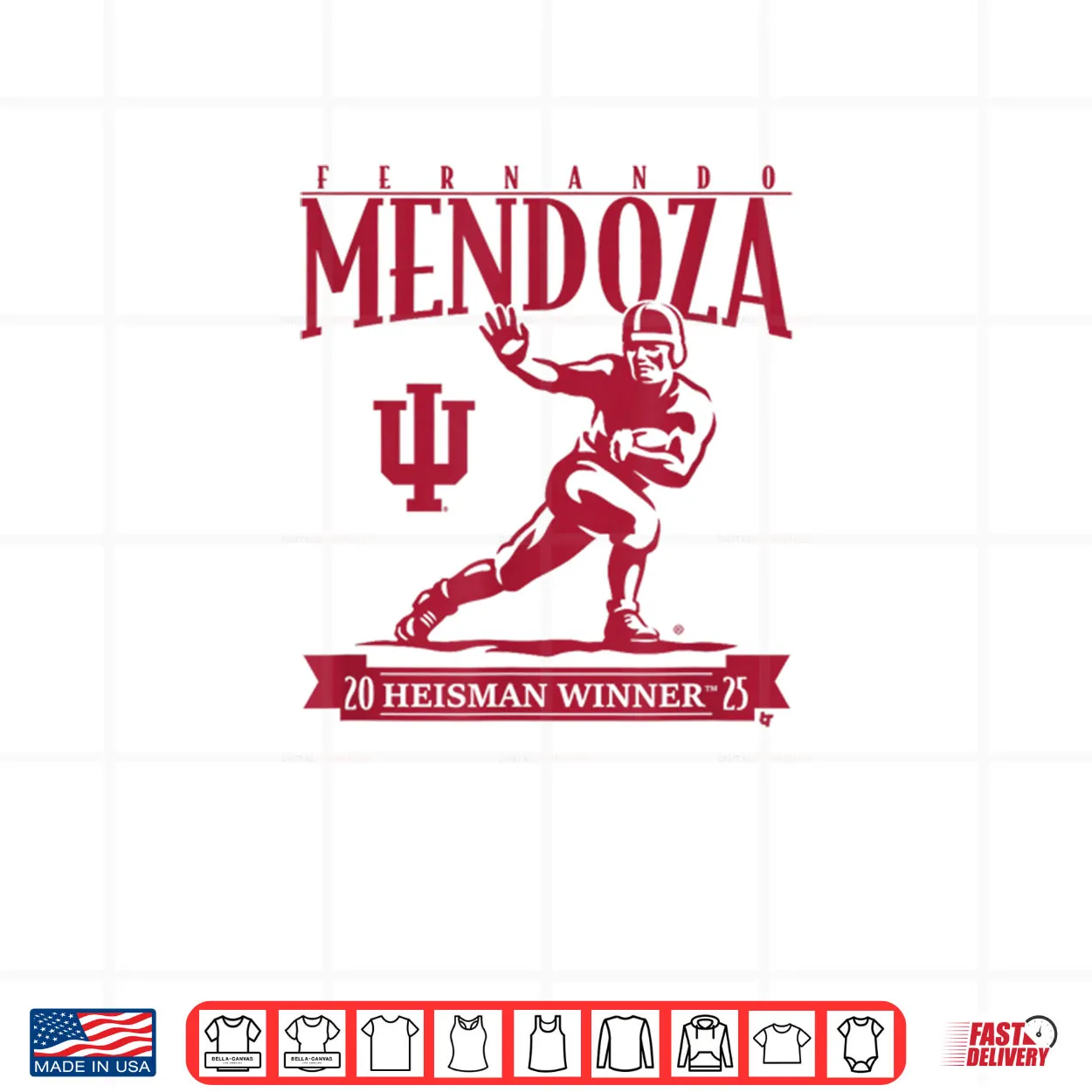 Fernando Mendoza Heisman Trophy Indiana Football Shirt Fernando Mendoza Heisman Trophy Indiana Football Shirt
