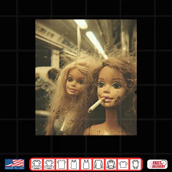 Design Funny Distressed Doll Smoking Shirt