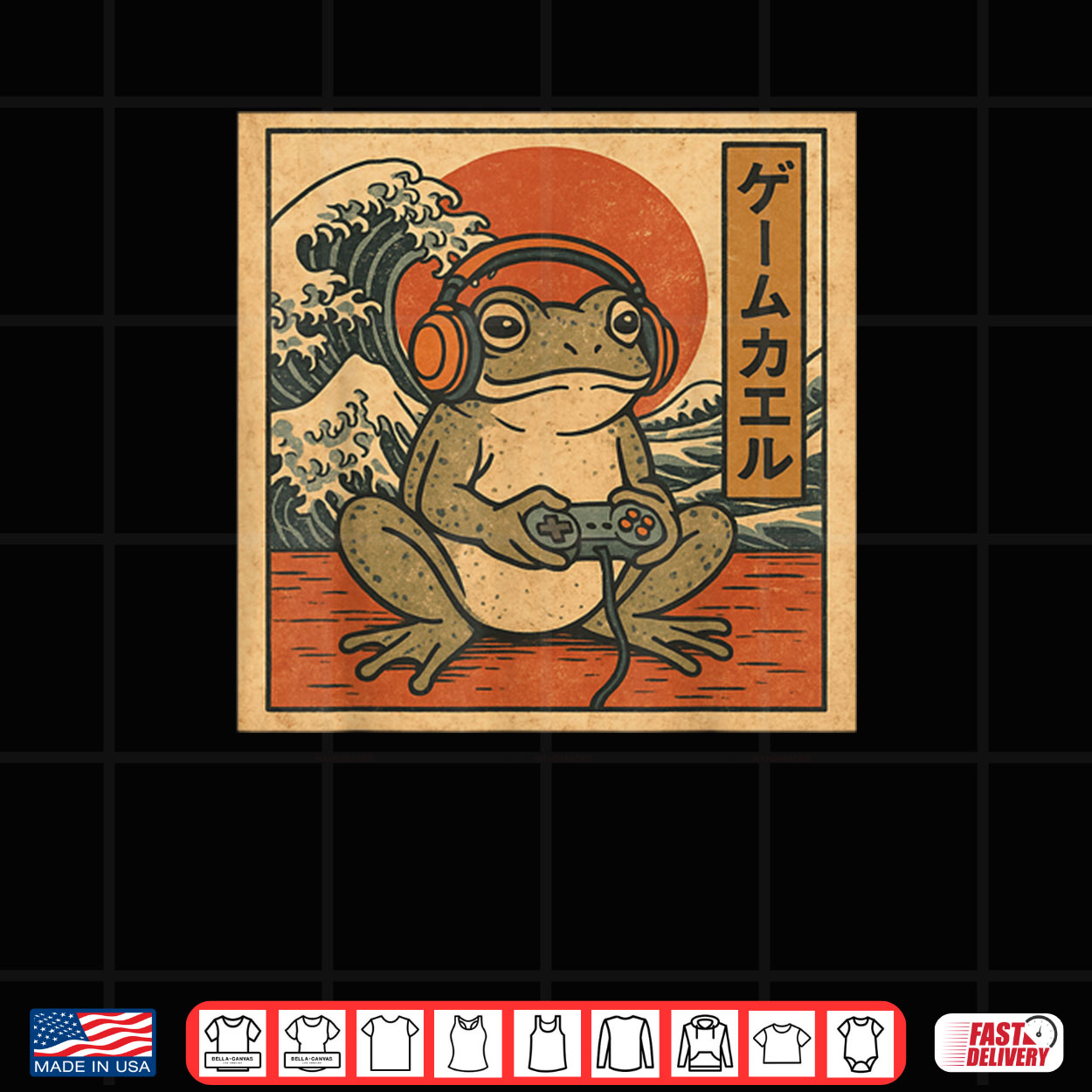 Gaming Frog Art Ukiyo e Japanese Gamer Anime Shirt Gaming Frog Art Ukiyo e Japanese Gamer Anime Shirt