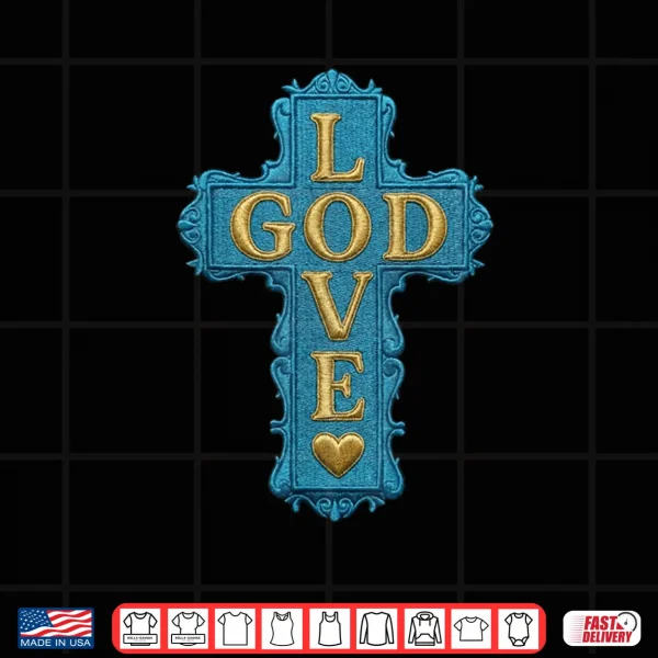 Design Gamma Blue God Love Jesus Chrisrtian Shirt