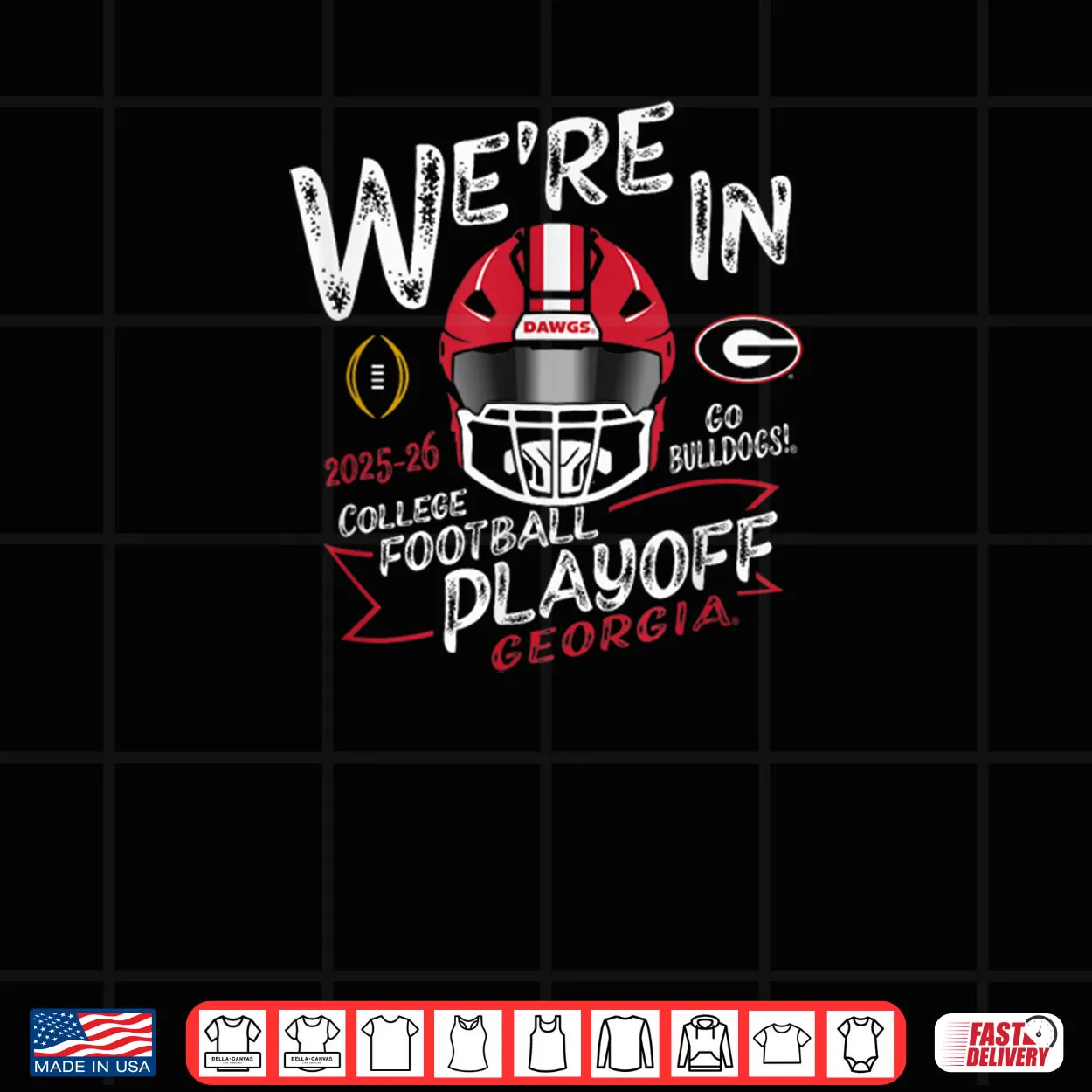 Georgia Bulldogs CFP College Football Playoff 2025 26 Black Shirt Georgia Bulldogs CFP College Football Playoff 2025 26 Black Shirt