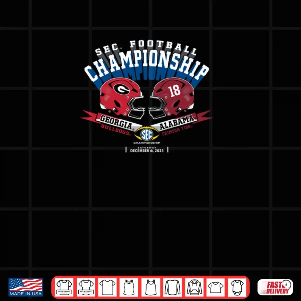Georgia vs Alabama SEC Champsionship 2025 Football Shirt 4 Design Georgia vs Alabama SEC Champsionship 2025 Football Shirt