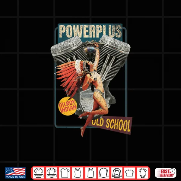 Gilroy Indian Powerplus Bottlecap Old School Biker Moto Shirt 3 Design Gilroy Indian Powerplus Bottlecap Old School Biker Moto Shirt